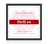 Alison Kingsgate Classic 70X70CM Black Photo Frame-Engineered Wood Picture Frames with Shatterproof Perspex - Ideal for Certificates & Artwork-Wall Mount - Multiple Sizes & Colours Available