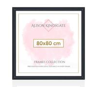 Alison Kingsgate Classic 80X80CM Black Photo Frame-Engineered Wood Picture Frames with Shatterproof Perspex - Ideal for Certificates & Artwork-Wall Mount - Multiple Sizes & Colours Available