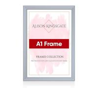 Alison Kingsgate Classic A1 Silver Picture Frames - Engineered Wood Photo Frame with Shatterproof Perspex Front - Ideal for Posters, Certificates & Artwork - Wall Mount or Tabletop Display