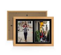 Alison Kingsgate Country Pine 20x14 Photo frames for multiple pictures - 2 Apertures Collage Frame with Black Mount - Holds (2x) A4 Photos - Engineered Wood & Perspex