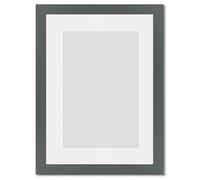 Alison Kingsgate Dark Grey 10x8 Frame With Mount For 8x6 Size (15.24 x 20.32cm) - Modern Design Dark Grey 10x8 Picture Frame With Mount with Safe Perspex Front & Wall Hanging Hooks - Handmade Frames