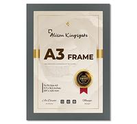 Alison Kingsgate Dark Grey A3 Frame 30x42cm with Clear Perspex and Wall Hook