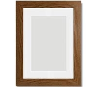 Alison Kingsgate Dark Oak 12x10 Frame With 8x10 Modern Photo Frame With White Mount - Along Clear Perspex Safety Glass- Poster Frame (12 x 10 Frame With 10 x 8 Mount, Dark Oak)