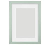 Alison Kingsgate Green 10x8 Frame With Mount For 8x6 Size (15.24 x 20.32cm) - Modern Design Green 10x8 Picture Frame With Mount with Safe Perspex Front & Wall Hanging Hooks - Handmade Frames