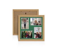 Alison Kingsgate Light Oak 12x12 Photo frames for multiple pictures -4 Apertures Collage Frame with Emerald Mount - Holds (4x) 6x4 Photos - Engineered Wood & Perspex