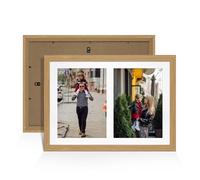 Alison Kingsgate Light Oak 20x14 Photo frames for multiple pictures -2 Apertures Collage Frame with White Mount - Holds (2x) A4 Photos - Engineered Wood & Perspex