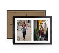 Alison Kingsgate Matte Black 20x14 Photo frames for multiple pictures -2 Apertures Collage Frame with White Mount - Holds (2x) A4 Photos - Engineered Wood & Perspex
