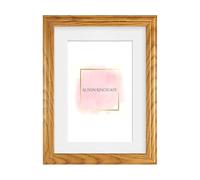 Alison Kingsgate Minimalist Oak 6x4 Frame With Mount For 3.5x5 Size (8.89 x 12.7cm) - Premium Oak 6x4 Picture Frame With Mount with Safe Perspex Front & Wall Hanging Hooks - Handmade Frames