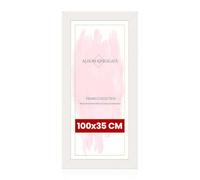 Alison Kingsgate Modern 100x35CM White Picture Frames - Engineered Wood Photo Frame with Shatterproof Perspex Front - Ideal for Posters, Certificates & Artwork - Wall Mount or Tabletop Display