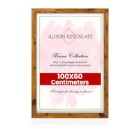 Alison Kingsgate Modern 100x60 CM Rustic Oak Picture Frames - Engineered Wood Photo Frame with Shatterproof Perspex Front - Ideal for Posters, Certificates & Artwork - Wall Mount or Tabletop Display