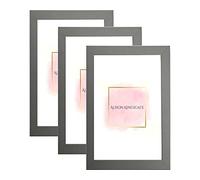 Alison Kingsgate Modern 100x70CM Dark Grey Photo Frame Set of 4-Engineered Wood Picture Frames with Shatterproof Perspex - Ideal for Artwork-Wall Mount or Tabletop - Multiple Sizes & Colours Available