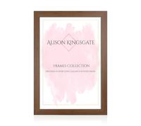 Alison Kingsgate Modern 100X70CM Walnut Picture Frames- Engineered Wood Photo Frame with Shatterproof Perspex Front- Ideal for Posters, Certificates & Artwork- Wall Mount or Tabletop Display