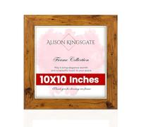 Alison Kingsgate Modern 10x10 - Rustic Oak Picture Frames - Engineered Wood Photo Frame with Shatterproof Perspex Front - Ideal for Posters, Certificates & Artwork - Wall Mount or Tabletop Display