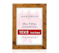 Alison Kingsgate Modern 10X8 Rustic Oak Picture Frame - Engineered Wood Photo Frame with Shatterproof Perspex Front - Ideal for Posters, Certificates & Artwork - Wall Mount or Tabletop Display
