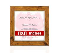 Alison Kingsgate Modern 11X11 Rustic Oak Picture Frame - Engineered Wood Photo Frame with Shatterproof Perspex Front - Ideal for Posters, Certificates & Artwork - Wall Mount or Tabletop Display