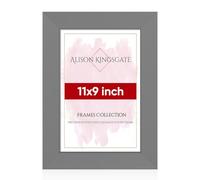 Alison Kingsgate Modern 11X9 Dark Grey- Photo Frame-Engineered Wood Picture Frames with Shatterproof Perspex - Ideal for Certificates -Wall Mount or Tabletop - Multiple Sizes & Colours Available