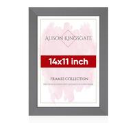 Alison Kingsgate Modern 14X11 Dark Grey Photo Frame-Engineered Wood Picture Frames with Shatterproof Perspex - Ideal for Certificates -Wall Mount or Tabletop - Multiple Sizes & Colours Available