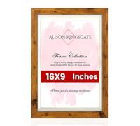 Alison Kingsgate Modern 16x9 Rustic Oak Picture Frames - Engineered Wood Photo Frame with Shatterproof Perspex Front - Ideal for Posters, Certificates & Artwork - Wall Mount or Tabletop Display