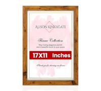 Alison Kingsgate Modern 17x11 Rustic Oak Picture Frames - Engineered Wood Photo Frame with Shatterproof Perspex Front - Ideal for Posters, Certificates & Artwork - Wall Mount or Tabletop Display