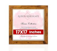 Alison Kingsgate Modern 17x17 Rustic Oak Picture Frames - Engineered Wood Photo Frame with Shatterproof Perspex Front - Ideal for Posters, Certificates & Artwork - Wall Mount or Tabletop Display