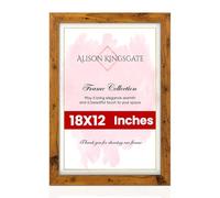 Alison Kingsgate Modern 18X12 Rustic Oak Picture Frame - Engineered Wood Photo Frame with Shatterproof Perspex Front - Ideal for Posters, Certificates & Artwork - Wall Mount or Tabletop Display