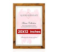 Alison Kingsgate Modern 20X12 Rustic Oak Picture Frame - Engineered Wood Photo Frame with Shatterproof Perspex Front - Ideal for Posters, Certificates & Artwork - Wall Mount or Tabletop Display