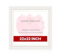 Alison Kingsgate Modern 22X22 White Picture Frames - Engineered Wood Photo Frame with Shatterproof Perspex Front - Ideal for Posters, Certificates & Artwork - Wall Mount or Tabletop Display
