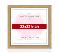 Alison Kingsgate Modern 22X22IN Light Oak Photo Frame-Engineered Wood Picture Frames with Shatterproof Perspex - Ideal for Certificates & Artwork-Wall Mount or Tabletop - Multiple Sizes & Colours