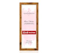 Alison Kingsgate Modern 22x8 Rustic Oak Picture Frames - Engineered Wood Photo Frame with Shatterproof Perspex Front - Ideal for Posters, Certificates & Artwork - Wall Mount or Tabletop Display