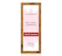 Alison Kingsgate Modern 24x12 Rustic Oak Picture Frames - Engineered Wood Photo Frame with Shatterproof Perspex Front - Ideal for Posters, Certificates & Artwork - Wall Mount or Tabletop Display
