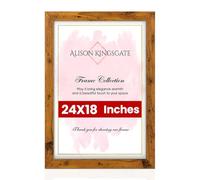 Alison Kingsgate Modern 24X18 Rustic Oak Picture Frame - Engineered Wood Photo Frame with Shatterproof Perspex Front - Ideal for Posters, Certificates & Artwork - Wall Mount or Tabletop Display