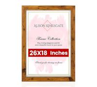 Alison Kingsgate Modern 26x18 Rustic Oak Picture Frames - Engineered Wood Photo Frame with Shatterproof Perspex Front - Ideal for Posters, Certificates & Artwork - Wall Mount or Tabletop Display