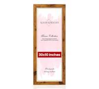 Alison Kingsgate Modern 30x10 Rustic Oak Picture Frames - Engineered Wood Photo Frame with Shatterproof Perspex Front - Ideal for Posters, Certificates & Artwork - Wall Mount or Tabletop Display