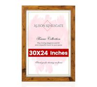 Alison Kingsgate Modern 30X24 Rustic Oak Picture Frame - Engineered Wood Photo Frame with Shatterproof Perspex Front - Ideal for Posters, Certificates & Artwork - Wall Mount or Tabletop Display