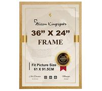 Alison Kingsgate Modern 36X24 OAK Photo Frame-Engineered Wood Picture Frames with Shatterproof Perspex - Ideal for Certificates & Artwork-Wall Mount - Multiple Sizes & Colours Available