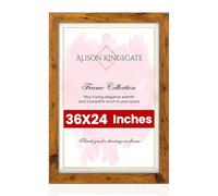 Alison Kingsgate Modern 36X24 Rustic Oak Picture Frame - Engineered Wood Photo Frame with Shatterproof Perspex Front - Ideal for Posters, Certificates & Artwork - Wall Mount or Tabletop Display