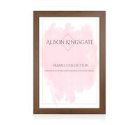 Alison Kingsgate Modern 40X30CM Walnut Picture Frames- Engineered Wood Photo Frame with Shatterproof Perspex Front- Ideal for Posters, Certificates & Artwork- Wall Mount or Tabletop Display