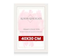 Alison Kingsgate Modern 40X30CM White Picture Frames - Engineered Wood Photo Frame with Shatterproof Perspex Front - Ideal for Posters, Certificates & Artwork - Wall Mount or Tabletop Display