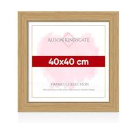 Alison Kingsgate Modern 40X40CM Light Oak Photo Frame-Engineered Wood Picture Frames with Shatterproof Perspex - Ideal for Certificates & Artwork-Wall Mount or Tabletop - Multiple Sizes & Colours