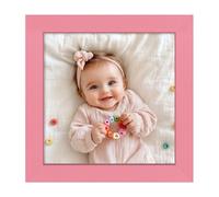 Alison Kingsgate Modern 4X4 Baby Pink Picture Frame for Photos,Certificates | Engineered Wood, Shatterproof Perspex Front, Ideal for Wall Art & Tabletop, Posters, Documents & Home Décor