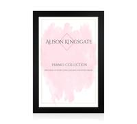 Alison Kingsgate Modern 50X40CM Black Picture Frames- Engineered Wood Photo Frame with Shatterproof Perspex Front- Ideal for Posters, Certificates & Artwork- Wall Mount or Tabletop Display