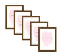 Alison Kingsgate Modern 60X40CM Dark Oak Photo Frame Pack of 5-Engineered Wood Picture Frames with Shatterproof Perspex - Ideal for Artwork-Wall Mount or Tabletop - Multiple Sizes & Colours Available