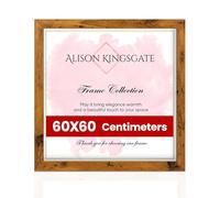 Alison Kingsgate Modern 60x60 CM - Rustic Oak Picture Frames - Engineered Wood Photo Frame with Shatterproof Perspex Front - Ideal for Posters, Certificates & Artwork - Wall Mount or Tabletop Display