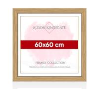Alison Kingsgate Modern 60X60CM Light Oak Photo Frame-Engineered Wood Picture Frames with Shatterproof Perspex - Ideal for Certificates & Artwork-Wall Mount or Tabletop - Multiple Sizes & Colours