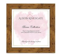 Alison Kingsgate Modern 6x6 - Rustic Oak Picture Frames - Engineered Wood Photo Frame with Shatterproof Perspex Front - Ideal for Posters, Certificates & Artwork - Wall Mount or Tabletop Display