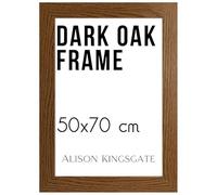 Alison Kingsgate Modern 70X50CM Dark Oak Photo Frame-Engineered Wood Picture Frames with Shatterproof Perspex - Ideal for Certificates & Artwork- Wall Mount - Multiple Sizes & Colours Available