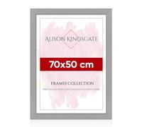 Alison Kingsgate Modern 70X50CM Light Grey Photo Frame-Engineered Wood Picture Frames with Shatterproof Perspex - Ideal for Certificates -Wall Mount or Tabletop - Multiple Sizes & Colours Available