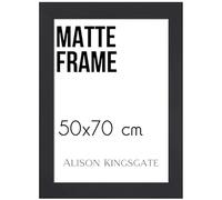 Alison Kingsgate Modern 70X50CM Matte Black Photo Frame-Engineered Wood Picture Frames with Shatterproof Perspex - Ideal for Certificates & Artwork- Wall Mount - Multiple Sizes & Colours Available