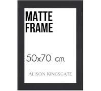 Alison Kingsgate Modern 70X50CM Matte Black Photo Frame-Engineered Wood Picture Frames with Shatterproof Perspex - Ideal for Certificates & Artwork- Wall Mount- Multiple Sizes & Colours Available