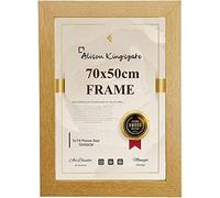 Alison Kingsgate Modern 70X50CM OAK Photo Frame-Engineered Wood Picture Frames with Shatterproof Perspex - Ideal for Certificates & Artwork- Wall Mount- Multiple Sizes & Colours Available